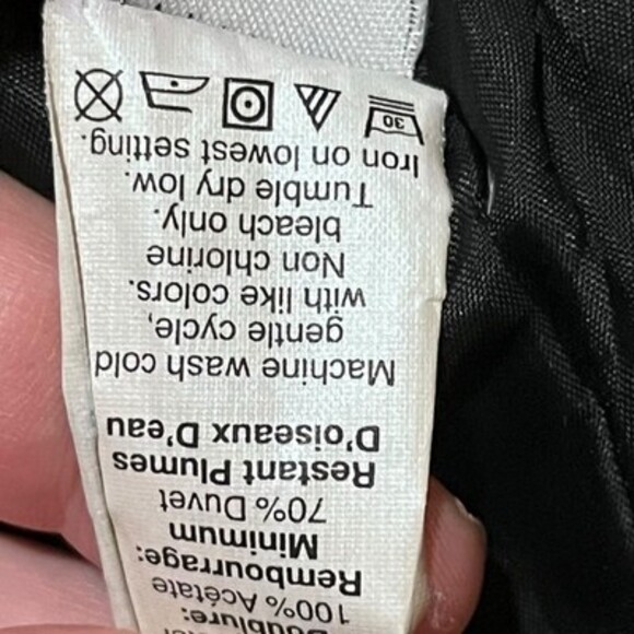 Madewell Womens XS Quilted Down Puffer Coat-Dark Navy & Black Asymmetrical Zip - Picture 14 of 15